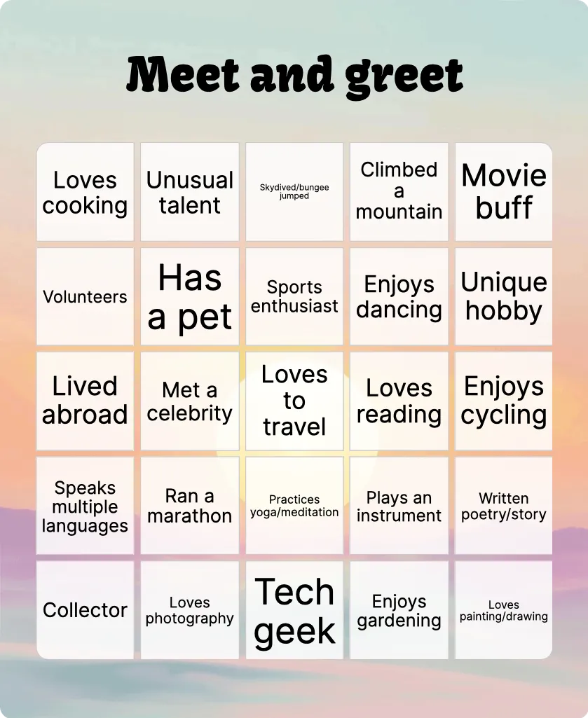 Human bingo