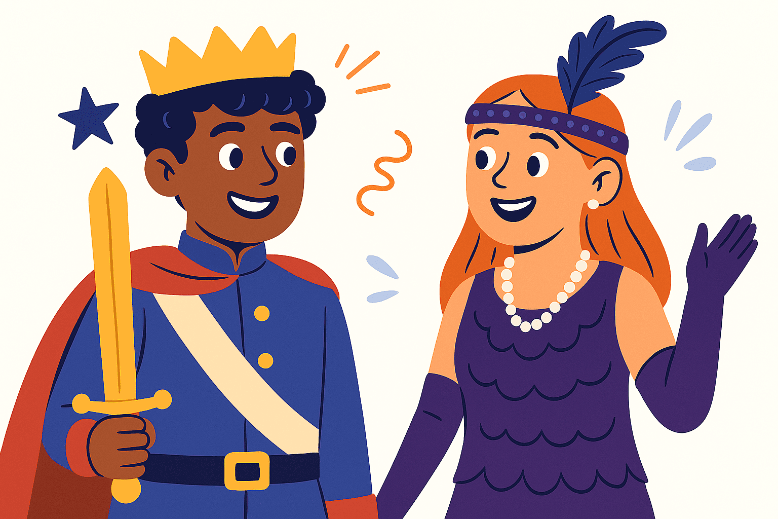 two characters in fancy dress